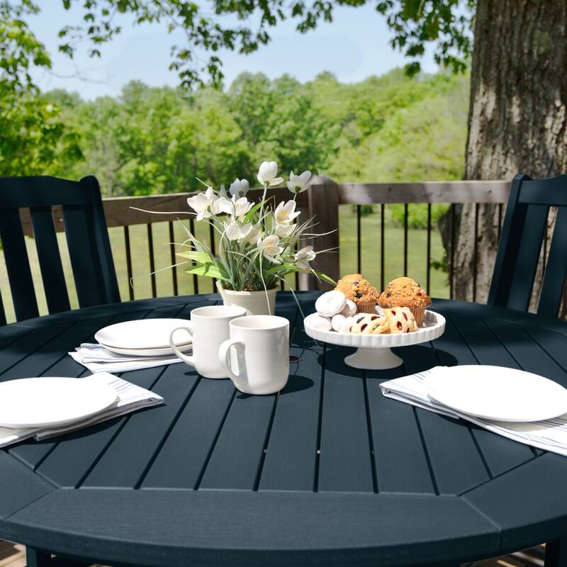 Lehigh 5-piece Outdoor Dining Set - 48" Round Table, Counter-height