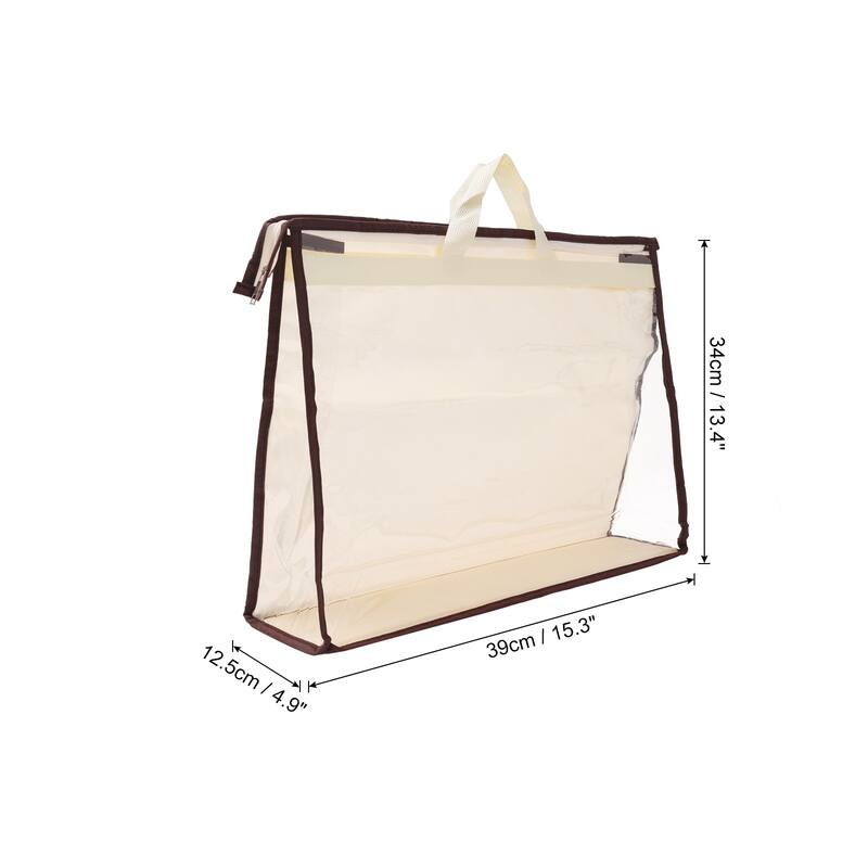 Handbag Dust Bags, Purse Storage Organizer PVC Dustproof Handbag Cover - Beige - L