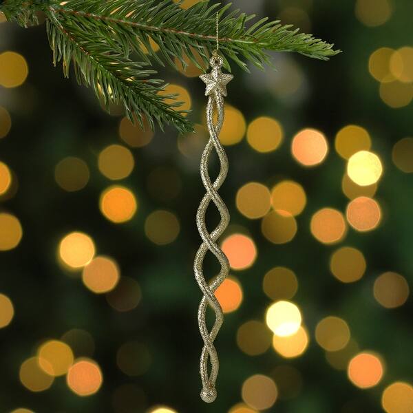 Kurt Adler 7 Plastic Icicle W/glitter Ornament Kurt Adler 7 Plastic Icicle W/glitter Ornament