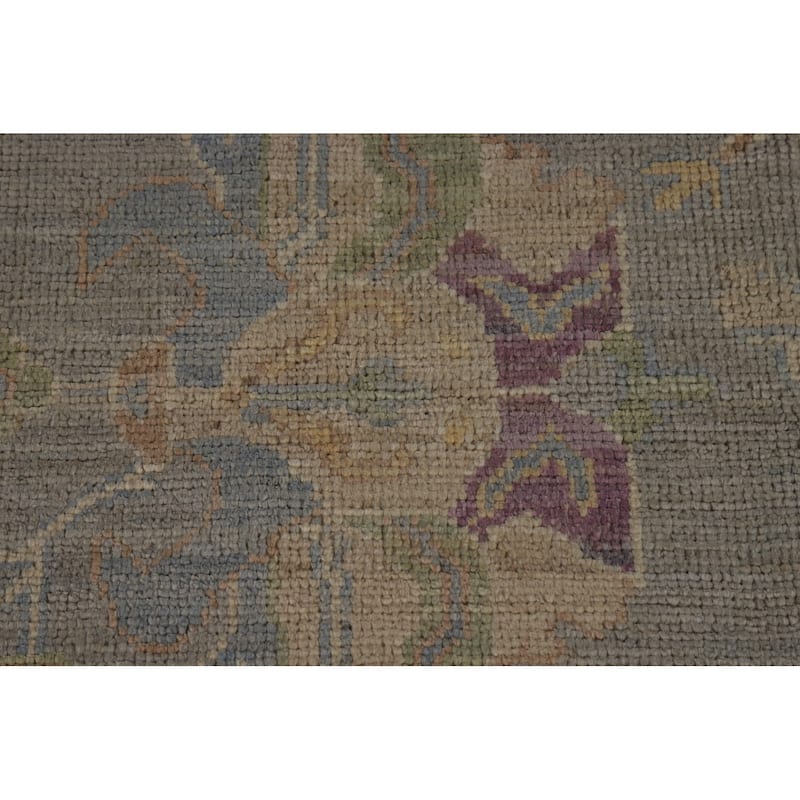 Grey Oushak Turkish Area Rug Handmade Vegetable Dye Wool Carpet - 9'3" x 12'0"