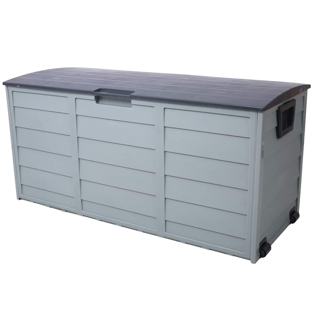 GDFStudio - Portable Outdoor Storage Deck Box with Built-in Wheels & Side Handles for Patio Cushions, Garden Tools & Pool Toys
