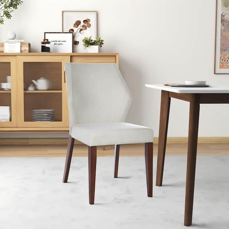 GDFStudio - Luca Modern Upholstered Fabric Dining Chair with Solid Wood Frame & Padded Back, Set of 2 - 25"