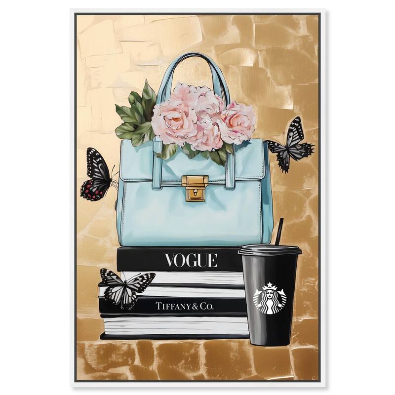 Golden Era of Glam Books Canvas by Art Remedy - White - 36" x 54"