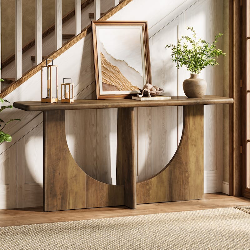 71-Inch Console Table for Entryway - Rustic Brown