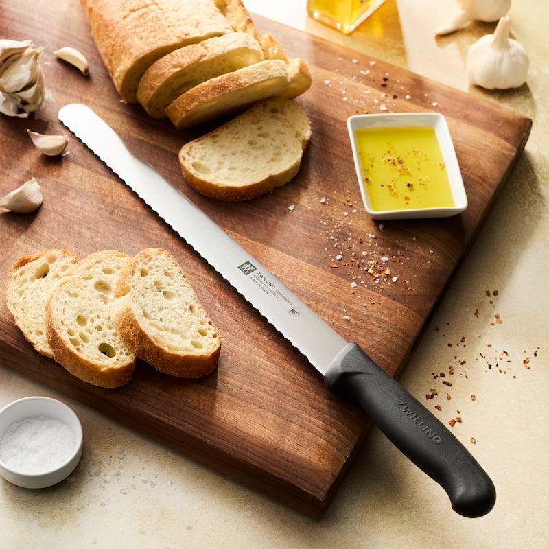 ZWILLING Commercial Straight Serrated Edge Slicing Knife - Black