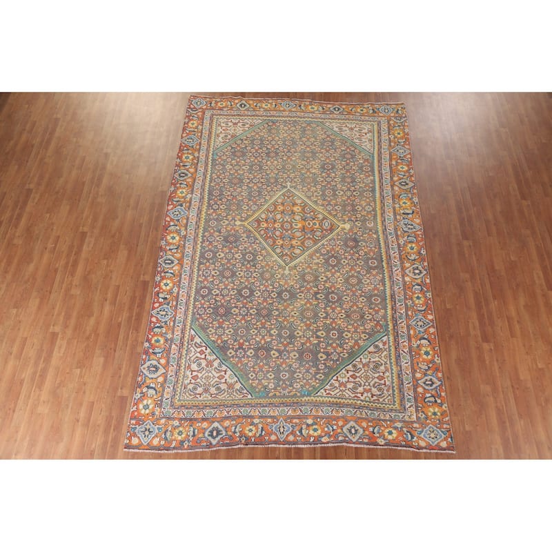 Hand Knotted Oriental 100% Wool Carpet Traditional Medallion Multi-Colored Mahal Area Rug - 12' 0'' X 7' 10''