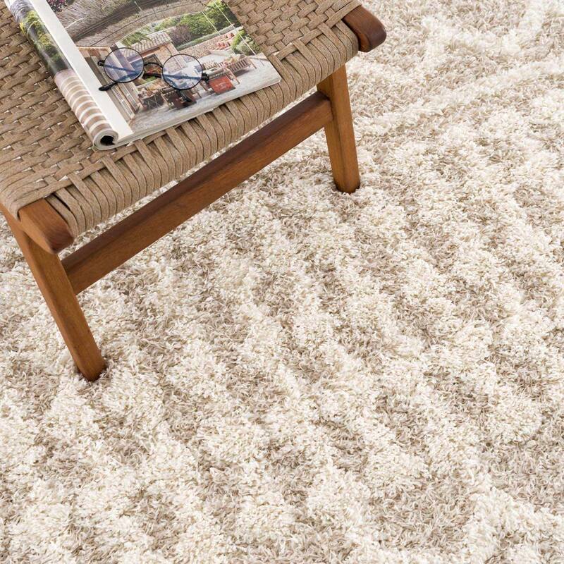 Hauteloom Prompton Living Room, Bedroom Area Rug - Plush Pile - Cream, Peach - 10' x 14'
