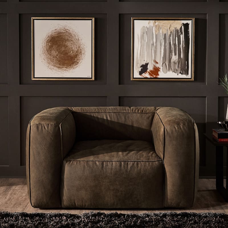 Divya Outback Leather Accent Chair by iNSPIRE Q Modern