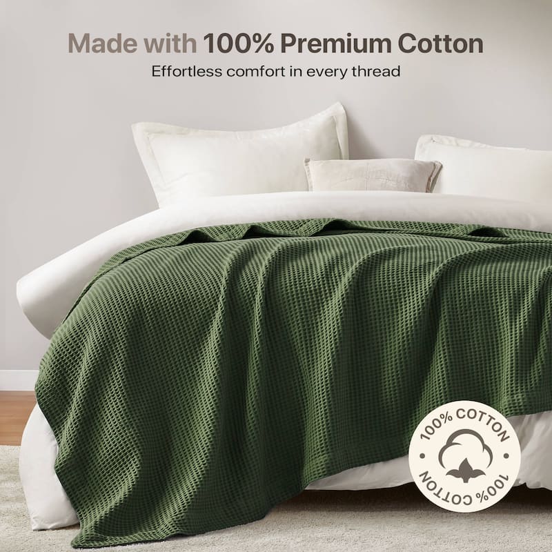 Madison Park Waffle Weave Cotton Blanket