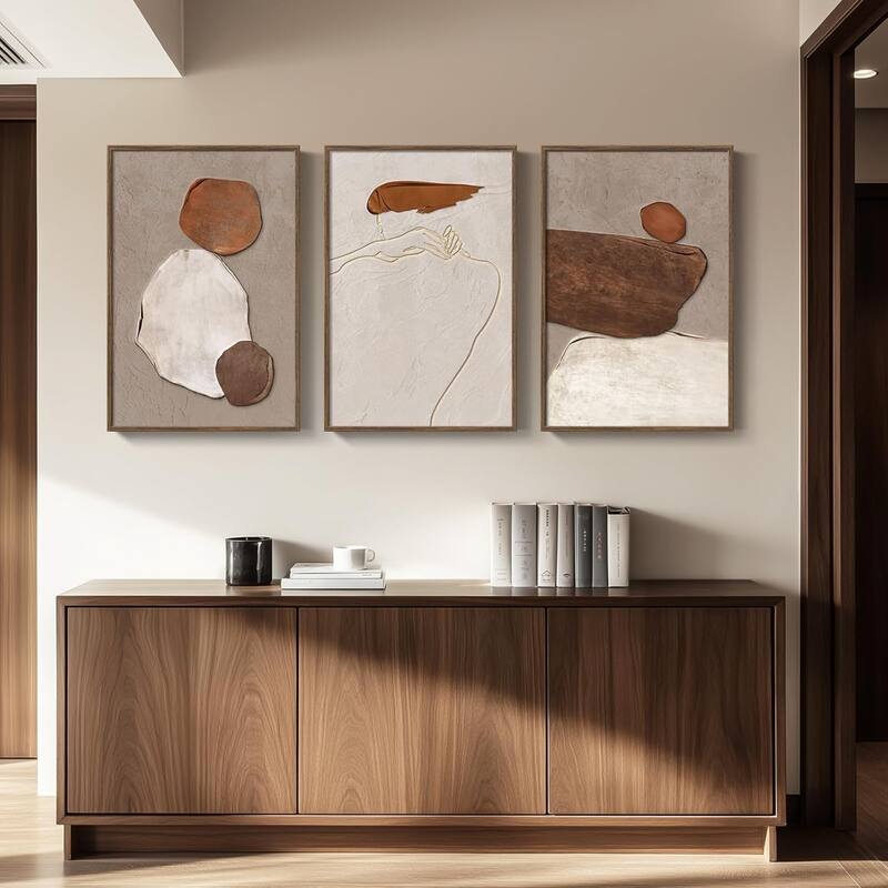 3 Piece Earth Tones Rustic Canvas Prints Paintings Artwork