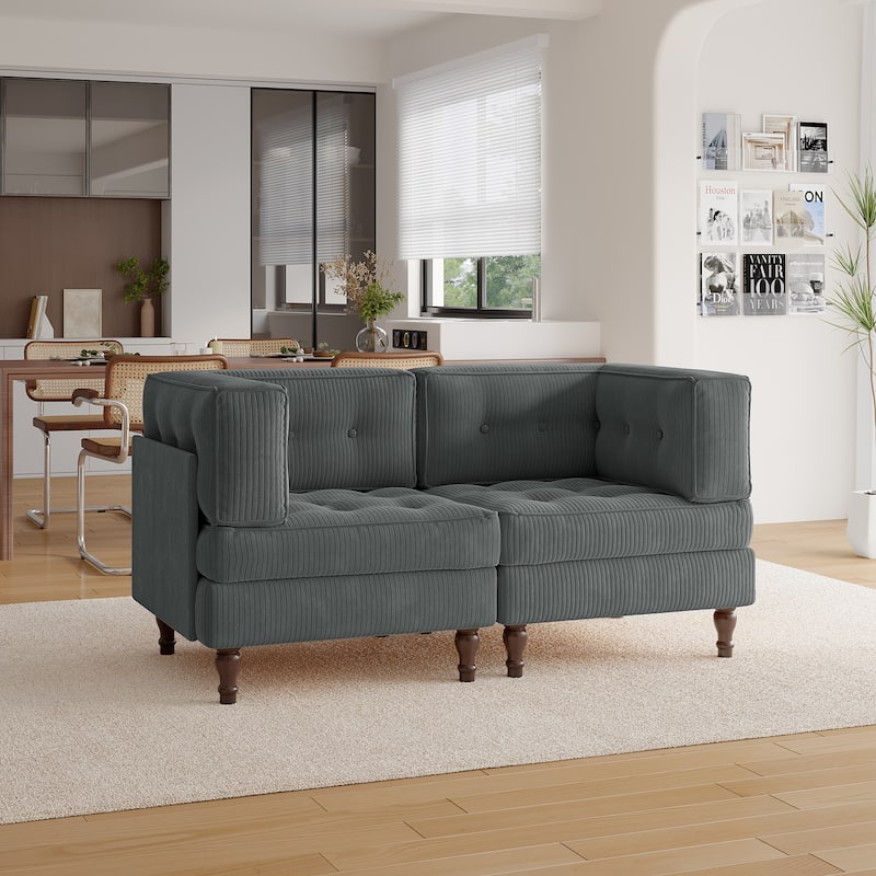 Madison Oversized Upholstered Corduroy Modular Sectional Sofa