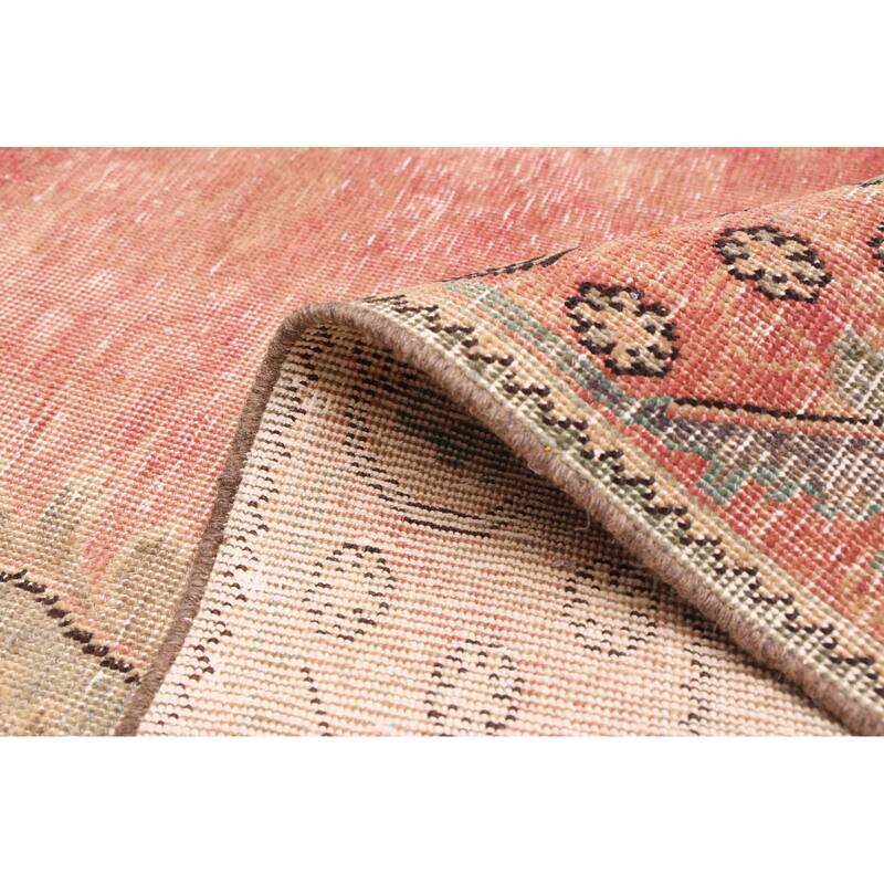 ECARPETGALLERY Hand-knotted Antalya Vintage Light Red Wool Rug - 8'11 x 12'7