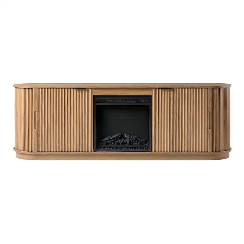 Middlebrook Designs Modern Reeded 70-inch Fireplace TV Stand
