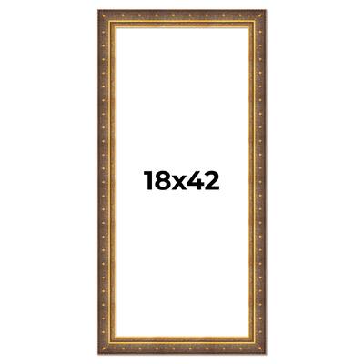 18x42 Frame Vintage Gold Solid Wood Picture Frame | 2.5 Inch Moulding