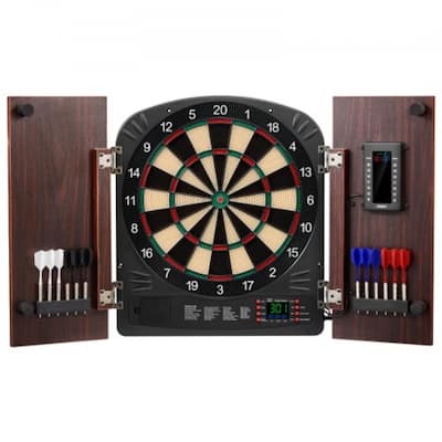 Dartboard and Cabinet Set Complete with All Accessories Easy Assembly - 35.3" x 2.7" x 20"