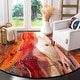 preview thumbnail 13 of 47, SAFAVIEH Glacier Bree Modern Abstract Area Rug 3' Round - Red/Multi - Round