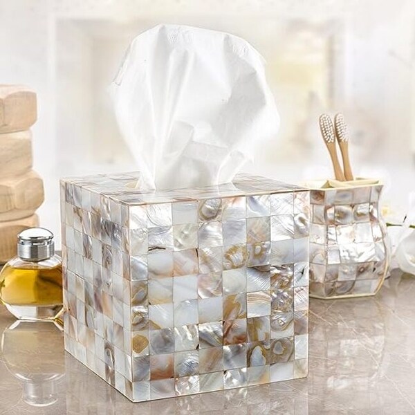 Pearl tissue box discount cover