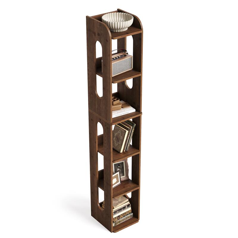 70.87" Solid Wood Bookshelf, Storage Bookcase, Living Room Home Office Bedroom Standing Shelf Accent Shelving