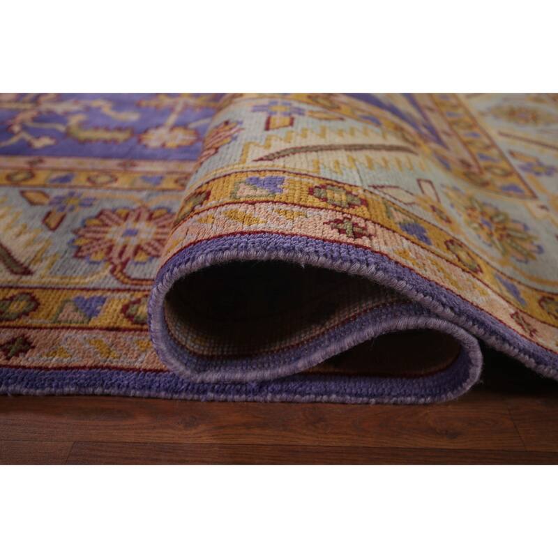 Purple Oushak Large Indian Area Rug Handmade Wool Carpet - 11'9"x 14'8"
