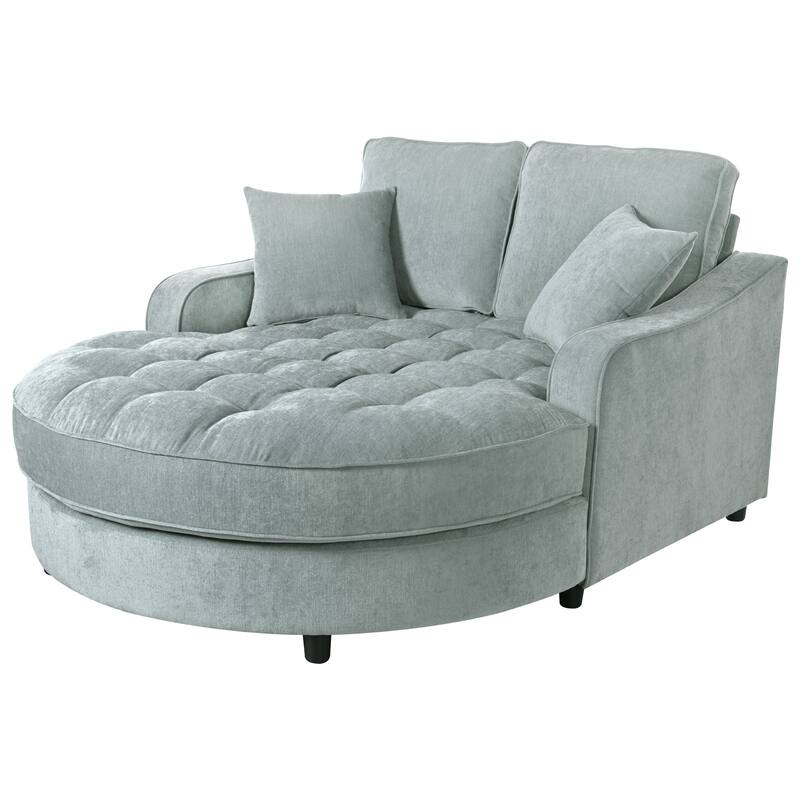 Christopher Knight Home - Modern Upholstered Chenille Fabric Sofa Bed with Tufted Seat and Detachable Pillows