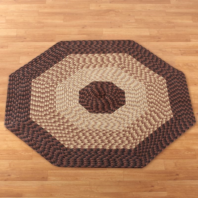 Alpine Braided Accent Rugs - Chocolate - 4' Octagon - Octagon