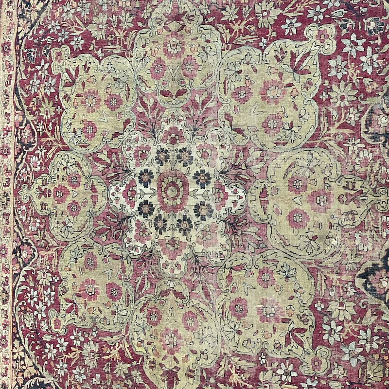 HERAT ORIENTAL Antique 1880s Farahan Wool Rug - 9'8" x 11'8"