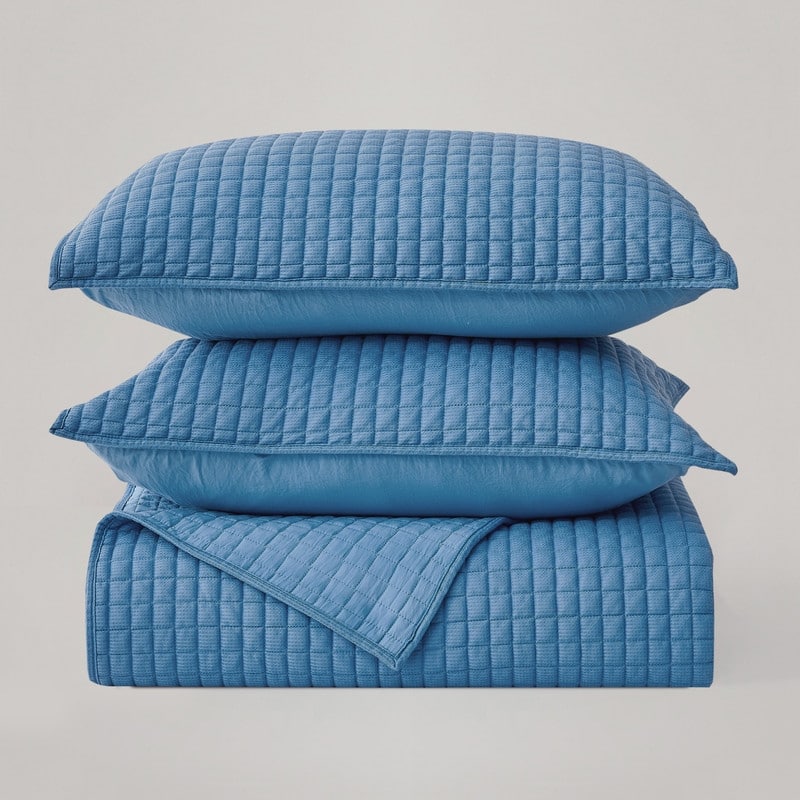 Wonderful Waffle Quilt Set 3 Piece Solid Bedding Set for Kids