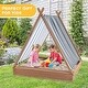 preview thumbnail 2 of 4, Wooden Sandbox Canopy Tent w/ Fir Wood Frame & 2 Bench Seats