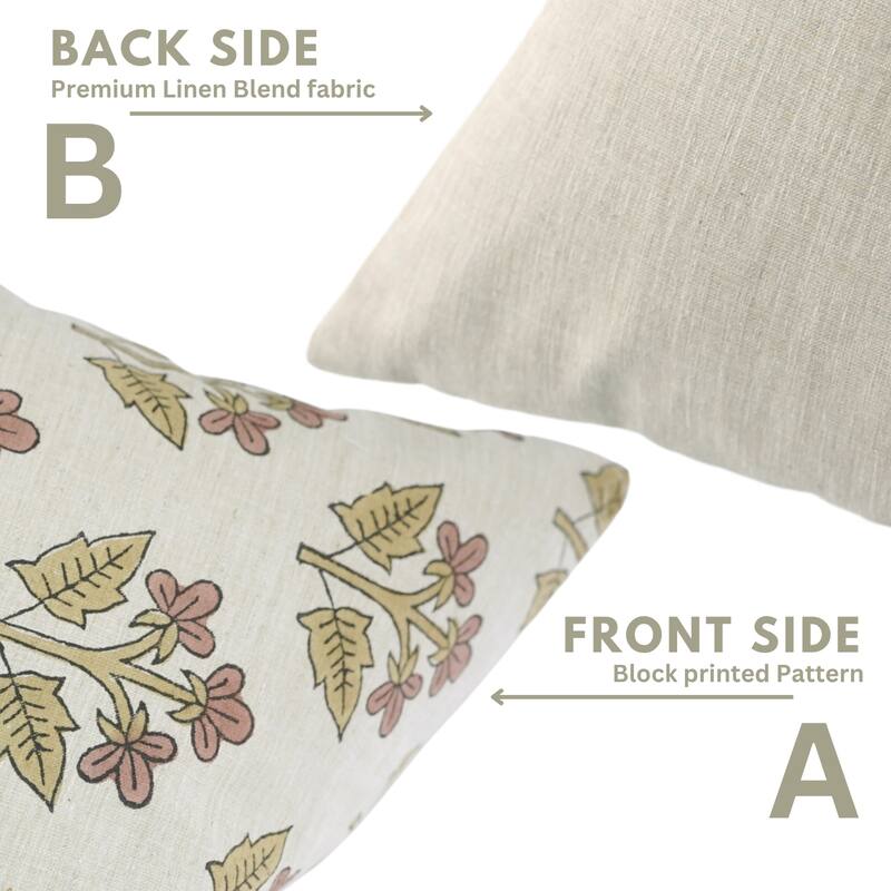 Fabdivine Wine 18x18 Inch Handmade Throw Farmhouse Pillowcase for Dining Sofa or Couch Cozy Linen Blend Fabric, Chahat