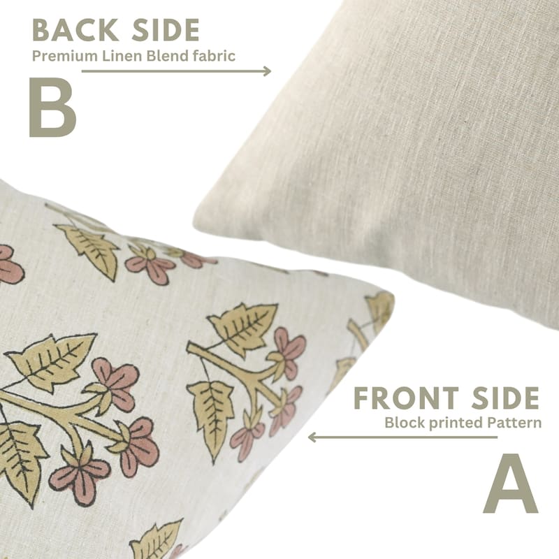 Fabdivine Wine 26x26 Inch Handmade Throw Farmhouse Pillowcase for Dining Sofa or Couch Cozy Linen Blend Fabric, Chahat