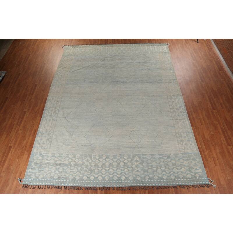 Moroccan Oriental Large Area Rug Handmade Wool Carpet - 12'2" x 16'1"