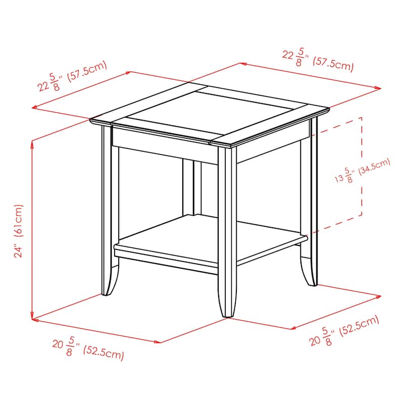 Santino Accent Table, Oyster Gray - 22.64 x 22.64 x 24.02 inches