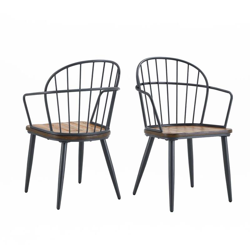 Indoor Dining Chair With Metal Legs (Set of 2)