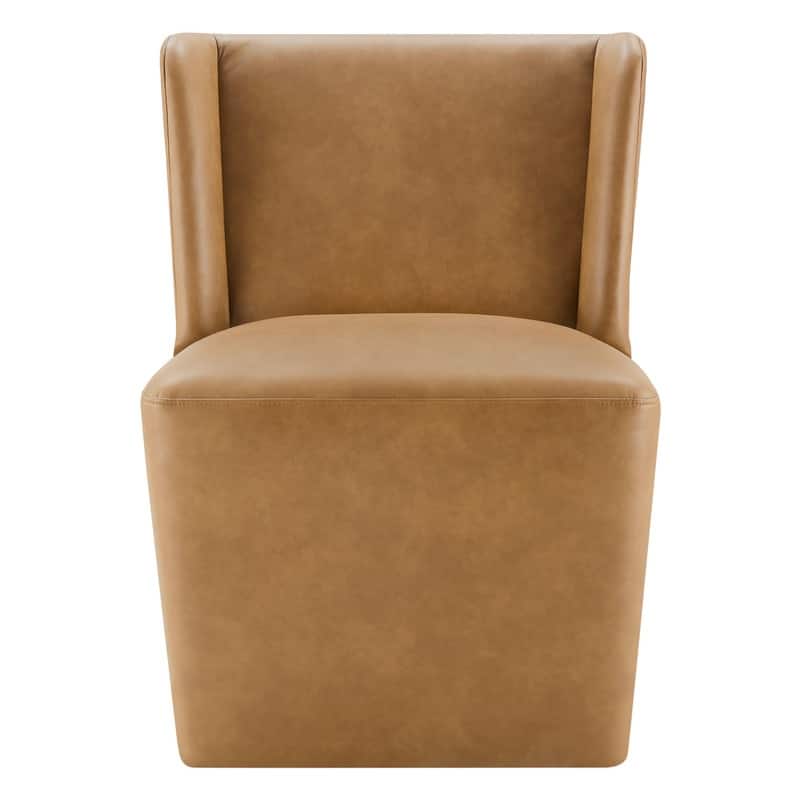 Spruce & Spring Iris Modern Upholstered Fabric Dining Chair with Casters