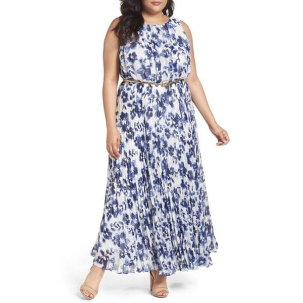 eliza j belted chiffon maxi dress