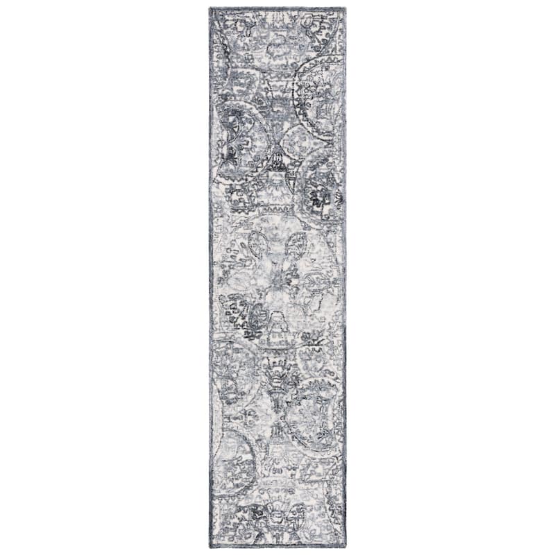 SAFAVIEH Handmade Metro Xaviere Modern Wool Rug - 2'3" x 9' Runner - Ivory/Grey
