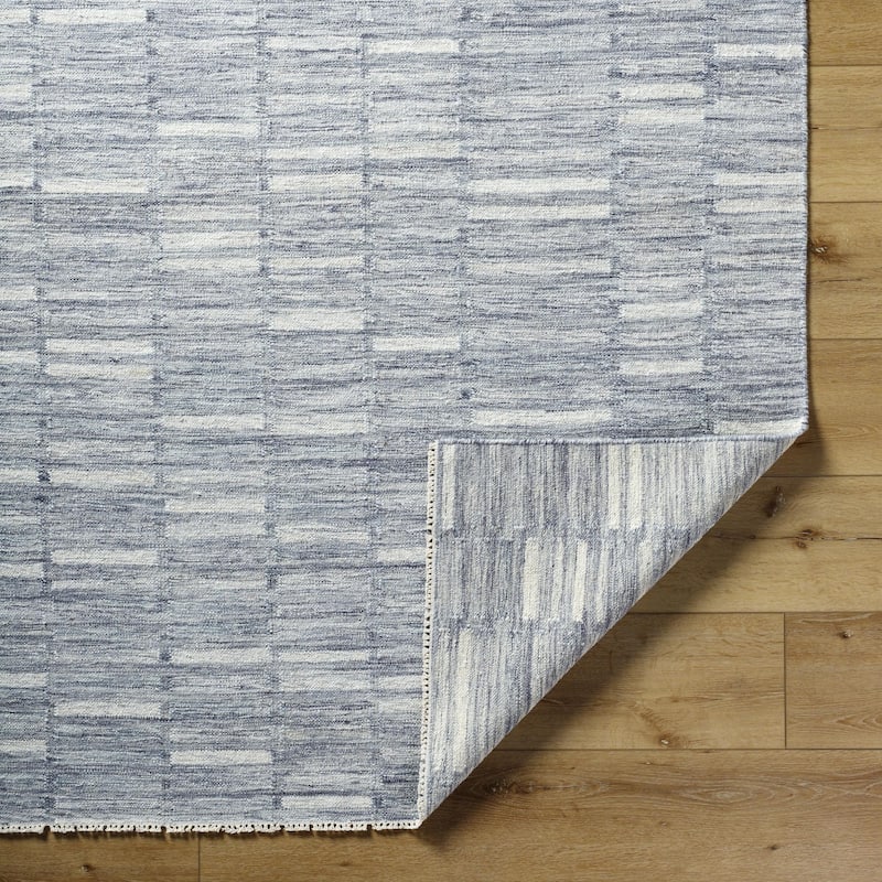 Madilyn Mid-Century Modern Stripe Fringed Area Rug