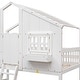 preview thumbnail 8 of 16, Modern Twin over Twin Bunk Bed With Roof ,Window,Window Box,Door,Guardrails And Ladder for Bedroom