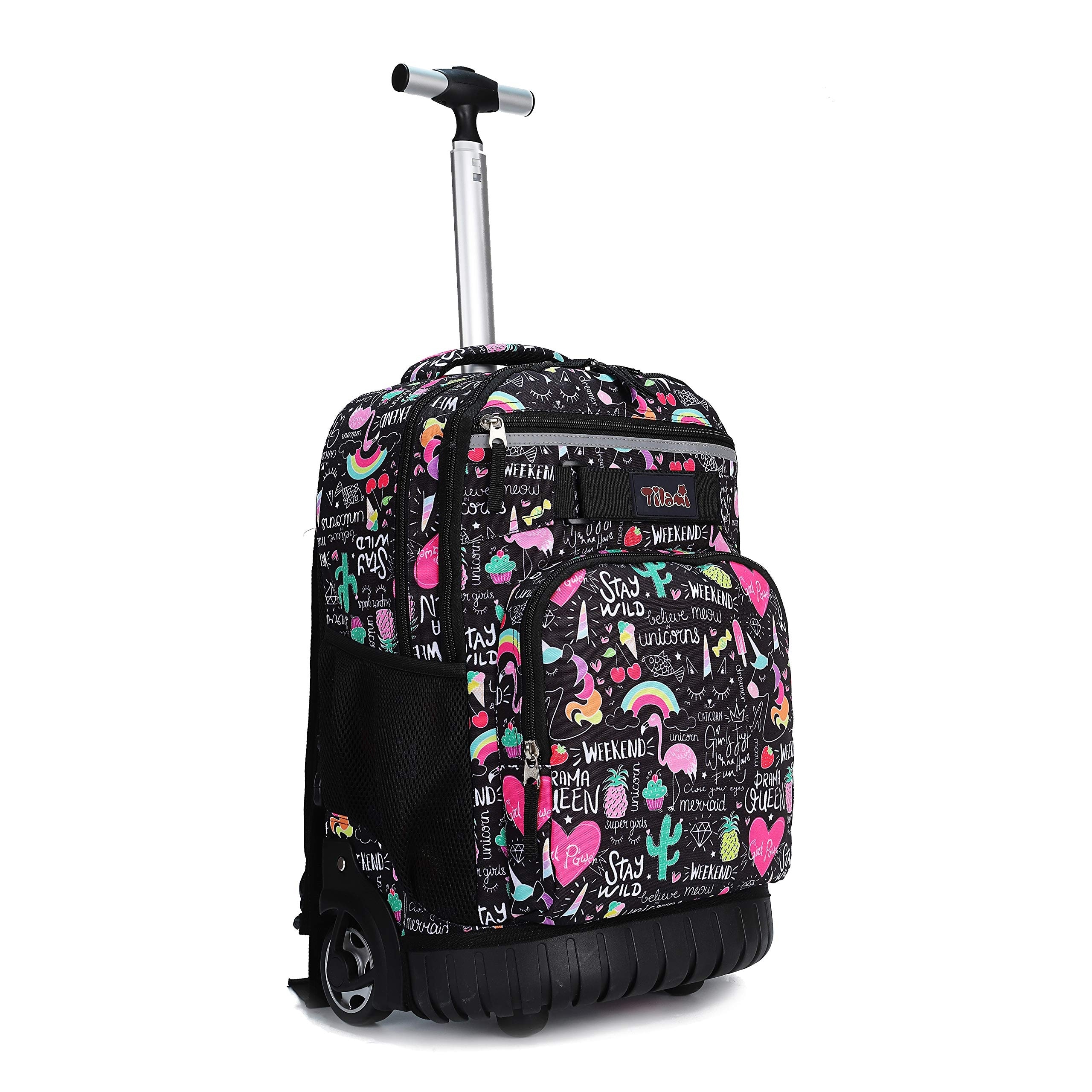 Rolling Backpack 18 inch Wheeled Backpack School College Student Travel Trip Boys and Girls