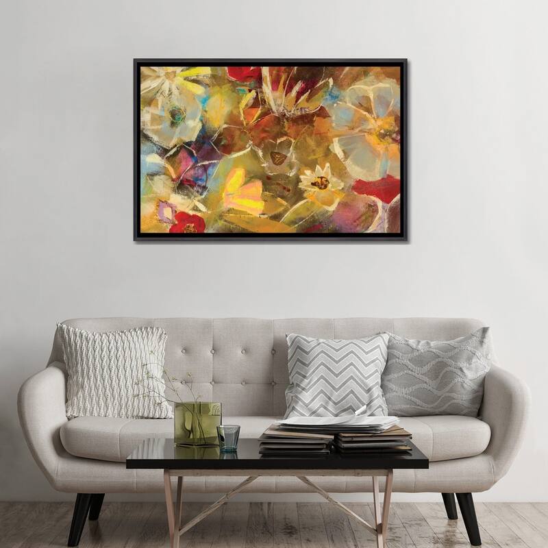 iCanvas "Chalkboard Flowers I" by Julian Spencer Framed