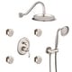 preview thumbnail 11 of 21, Vanityfair Antique Shower Sets, Complete Wall Mounted 9 inch Rain Head with Handheld Shower and Body Jets Brushed Nickel