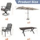 preview thumbnail 4 of 14, Kullavik 10 Pieces Outdoor Dining Set with 2 Swivel Chairs, 6 Single Chairs, X-Leg Table and Double-Sided Umbrella