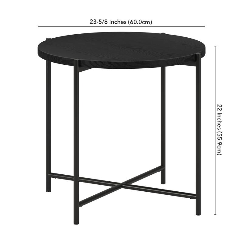 Loretta 23.63" Wide Round Side Table with MDF Top