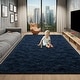 preview thumbnail 1 of 52, Living Room Bedroom Super Soft Pile Area Rug, Modern Shaggy Rugs, Non-Slip Pile Rugs for Kids 9'x12' - Navy Blue - Rectangle