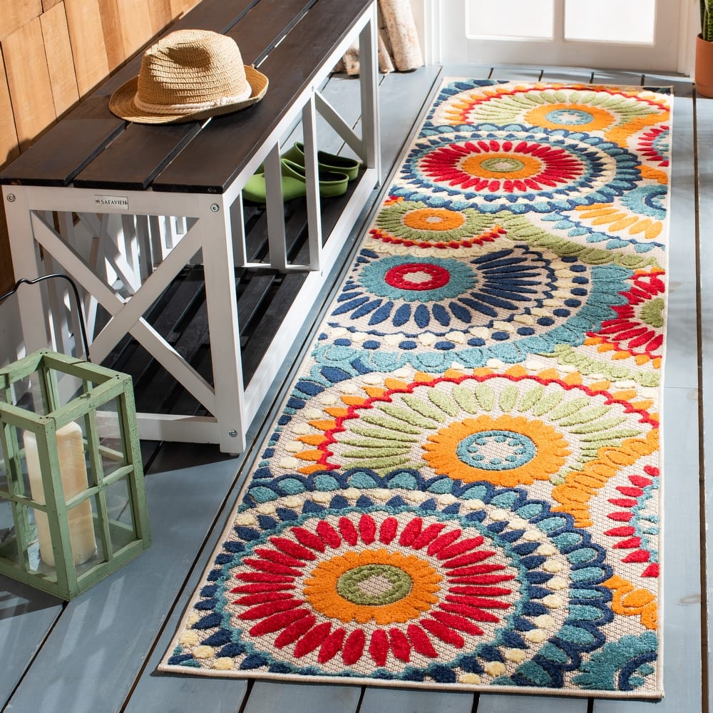 SAFAVIEH Cabana Marii Indoor/ Outdoor Waterproof Patio Floral Rug