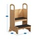preview thumbnail 6 of 61, Kids Wooden Kitchen Step Stool with Safety Rails and Anti-Slip Mat, Kids Countertop Step Stools for Kids