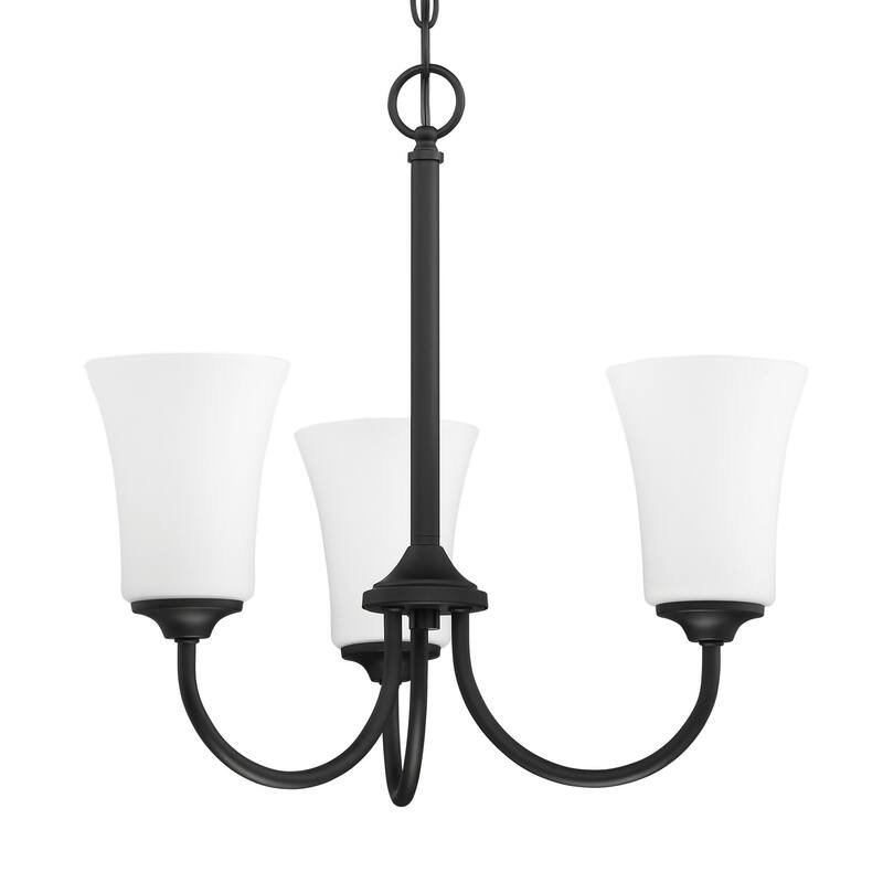 Craftmade Gwyneth 3 Light 20" Wide Chandelier with Frosted Glass - Flat Black