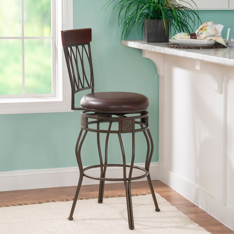 Linon Bronze Bar Stool Elliptical Back Design On Sale Bed