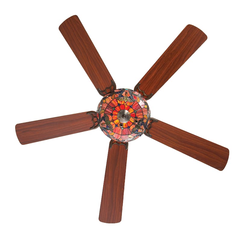 Copper Grove Guasipati 52-inch Tiffany-style Magna Carta Ceiling Fan - 52"L x 52"W x 16.5