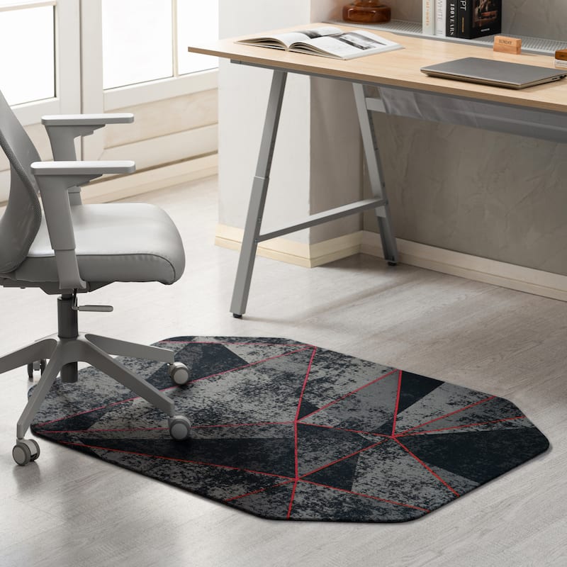 Jani Gaming Chair Mat - Anti-Slip Ergonomic Rug and Chairmat Combo for Home Office, Hard Floor Protector with Smooth Glide